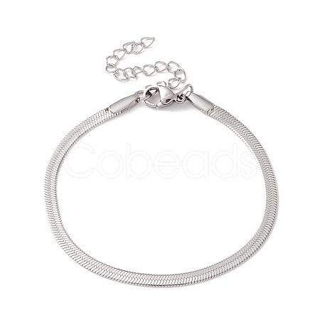 304 Stainless Steel Herringbone Chains Bracelet for Men Women BJEW-D450-01P-01-1