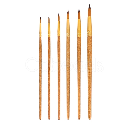 Round & Pointed Brushes 6Pcs Painting Brush PW-WG46842-03-1