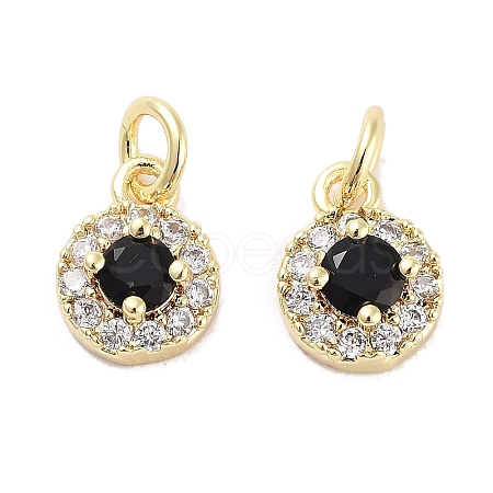 Brass Micro Pave Cubic Zirconia Charms KK-C051-12G-01-1