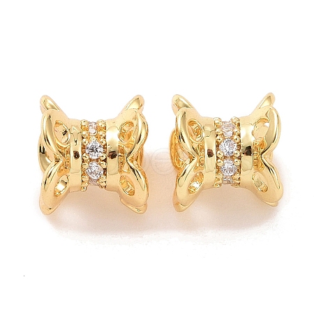 Brass Micro Pave Cubic Zirconia Spacer Beads KK-A181-VF431-1-1