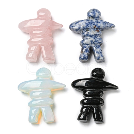 Natural & Synthetic Gemstone Carved Healing Human Shape Figurines DJEW-D012-03G-1
