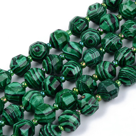Synthetic Malachite Beads Strands X-G-R482-28-10mm-1