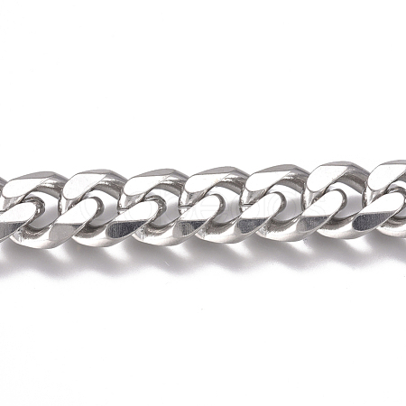 201 Stainless Steel Cuban Link Chains CHS-G017-18P-1