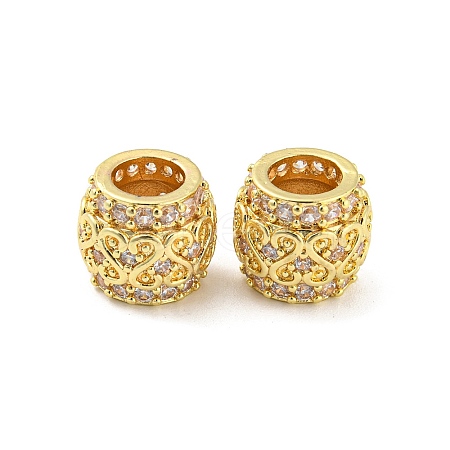 Brass Micro Pave Cubic Zirconia European Beads KK-H452-12G-1