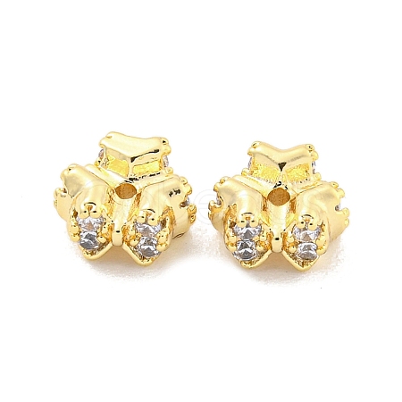 Brass Micro Pave Clear Cubic Zirconia Charms KK-Z044-04G-1