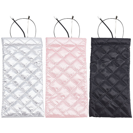 CRASPIRE 3pcs 3 Colors Rhombus Pattern Rectangle Polyester Eyeglass Pouch AJEW-CP0005-55-1