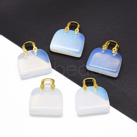 Opalite Brass Pendants KK-E274-01G-01-1