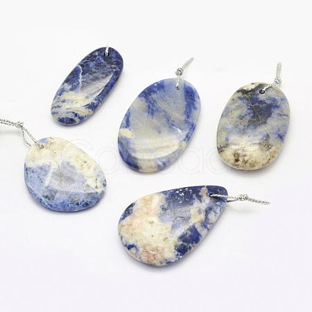 Natural Sodalite Pendants G-G694-B-18-1