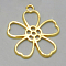 Alloy Open Back Bezel Pendants, For DIY UV Resin, Epoxy Resin, Pressed Flower Jewelry, Sakura, Golden, 35x31mm