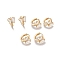 Brass Micro Pave Clear Cubic Zirconia Huggie Hoop Earrings, with Natural White Shell, Long-Lasting Plated, Butterfly, Golden, 8x10x2.5mm, Pin: 1mm