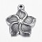 Tarnish Resistant 304 Stainless Steel Pendants, Flower, Stainless Steel Color, 19x17x3mm, Hole: 1.5mm