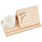 Flower Pattern Wood Bookends, Book Support, Detachable Desktop Book Organizer with Cup Tray, Navajo White, Fihished Product: 140x240x115mm