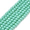 Opaque Solid Color Imitation Jade Glass Beads Strands, Faceted, Rondelle, Turquoise, 2.9~3.3x2mm, Hole: 0.8mm,  about 148~150pcs/strand, 39.5~40cm