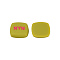 Acrylic Enamel Cabochons, Square with Word NYN, Dark Khaki, 21x21x5mm