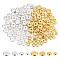 GOMAKERER 160Pcs 8 Styles Flat Round Brass Spacer Beads, Golden & Silver, 4~7x1.5~2mm, Hole: 1.5~2mm, 20pcs/style