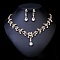 Alloy & Rhinestone Studs Earrings & Necklaces Set, Jewely for Women, Flower & Teardrop, Crystal, 550mm