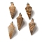 Natural Picture Jasper Pendants, Cone Charms with Rack Plating Platinum Plated Brass Snap on Bails, 36~36.5x15~15.5mm, Hole: 5~6.5x2mm