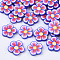 Handmade Polymer Clay Cabochons, Flower, Pink, 7.5~10x1~2mm, about 3275pcs/655g