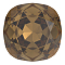 Preciosa&reg MAXIMA Crystal Fancy Stones, Czech Crystal, 435 36 132 Cushion Square, Dura Foiling, Smoked Topaz, 10x10mm