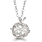 Platinum Brass Cage Pendant Necklaces, Apple, 17.72~23.62 inch(45~60cm)