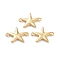 Rack Plating Brass Connector Charms, Cadmium Free & Lead Free, Long-Lasting Plated, Real 18K Gold Plated, Starfish, 11x16x2mm, Hole: 1.2mm