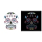 Halloween Theme Removable Temporary Water Proof Tattoos Paper Stickers, Sugar Skull, Blue, 17x16cm