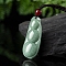 Natural Jadeite Carved Kidney Bean Pendant Necklaces, Adjustable Nylon Cord Slider Necklaces, 28.98 inch(73.6cm)