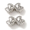 Rack Plating Alloy Beads, Cadmium Free & Nickel Free & Lead Free, Bowknot, Platinum, 7x12.5x5mm, Hole: 1.8mm