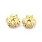 Brass Micro Pave Clear Cubic Zirconia Charms, Golden, 7x7.5x4mm, Hole: 1mm