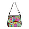 Owl Printed Polyester Shoulder Bags, for Women Bags, Rectangle, Dark Sea Green, 28.5x24x7.5cm