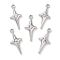 Rack Plating Alloy Rhinestone Pendants, Lead Free & Cadmium Free & Nickel Free, Star, Platinum, 25x11x4mm, Hole: 1.6mm