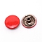 Iron Snap Buttons, for Costume Jacket Coat Accessories, Red, 1.25x0.45cm, Hole: 2mm