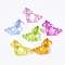 Transparent Acrylic Pendants, Faceted, Dinosaur, Mixed Color, 37x50x16mm, Hole: 2mm, about 44pcs/500g