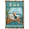 Rectangle Metal Iron Sign Poster, for Home Wall Decoration, Fox Pattern, 300x200x0.5mm