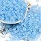 Transparent Colours Glass Seed Beads, Donut, Light Sky Blue, 6.5x3mm, Hole: 1.8mm, about 1363pcs/pound