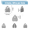 DICOSMETIC 30Pcs 3 Styles Tibetan Style Alloy Pendants FIND-DC0005-37-2