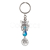 Glass Angel & Alloy Tree of Life Pendant Keychains KEYC-JKC00652-4