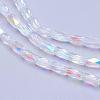 Electroplate Transparent Glass Beads Strands EGLA-E048-C01-3