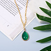 Mega Pet 6Pcs 6 Style Natural Green Oynx Agate Pendants G-MP0001-02-6