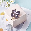 Cubic Zirconia Clover Brooch Pin JBR105D-5