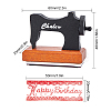 Vintage Sewing Machine Design Wooden Rubber Stamps AJEW-WH0152-14-2