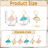 Alloy Enamel Cloud with Raindrop/Lightning Bolt Charm Locking Stitch Markers HJEW-PH01724-2