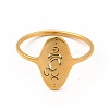 304 Stainless Steel Yoga Theme Finger Ring for Women RJEW-K239-16G-1