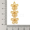 Brass Pave Clear Cubic Zirconia Three Flower Links Connector Charms KK-P277-51G-3