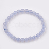 Natural Blue Lace Agate Stretch Bracelets BJEW-S138-01A-1