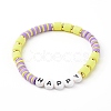 Handmade Polymer Clay Beads Stretch Bracelets Sets BJEW-JB06353-03-10