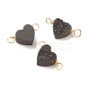 Natural Druzy Agate Connector Charms PALLOY-JF01363-2