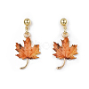 Autumn Theme Alloy Dangle Stud Earrings X-EJEW-G148-24G-02-2