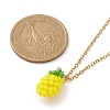 Glass Seed Beaded Lemon Pendant Necklace with 304 Stainless Steel Cable Chains NJEW-MZ00022-4