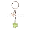 Tortoise Glass Seed Beads Pendant Keychain HJEW-MZ00105-03-1